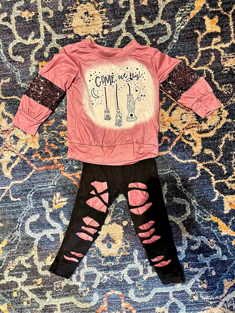 Kids Pink & Black Matching Set